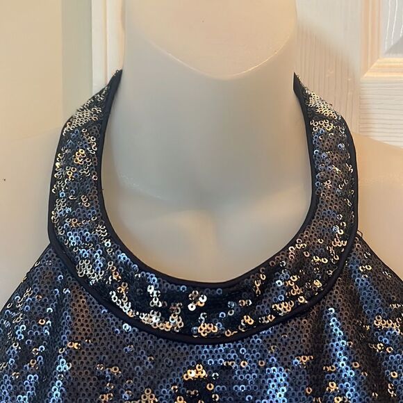 Gorgeous Women’s M cocktail New Years Eve Sequined Navy Blue Dress - Picture 4 of 16